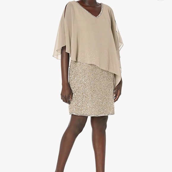 JKARA| NWT Knee Length Evening Beaded Dress - Picture 2 of 11